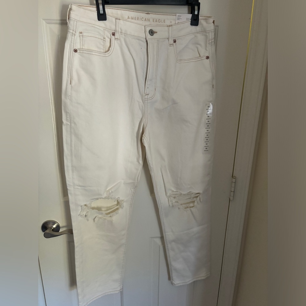 American Eagle Mom Jeans High Rise Stretch Size 14